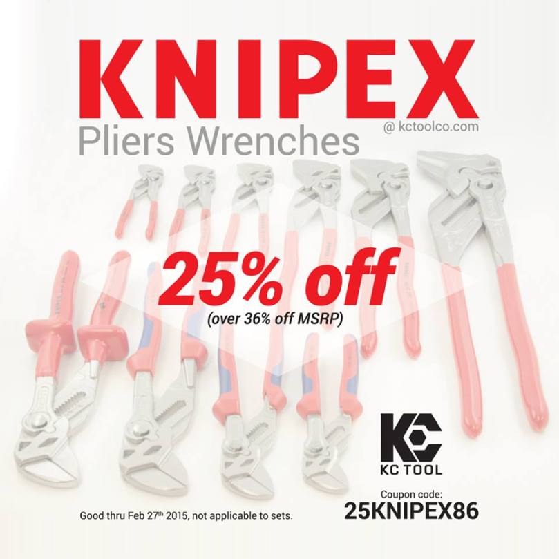 Knipex Pliers Wrench 25% off KC Tool