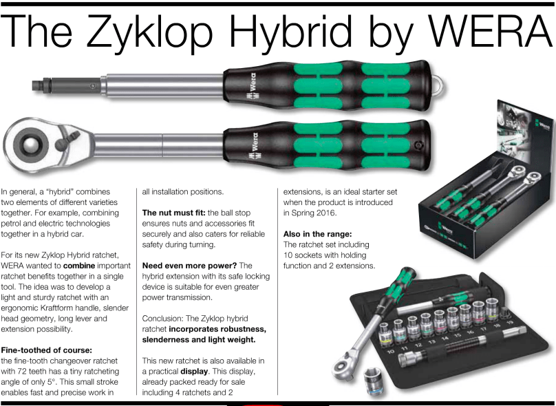Zyklop Hybrid Wera Ratchet 1/2"