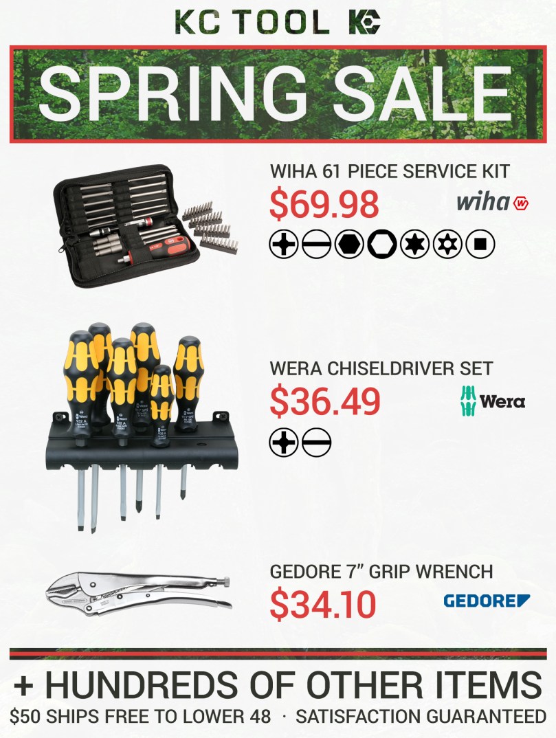 kc tool spring sale 2016